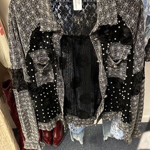 New with tags never worn, large POL Black and Gray Bomber Jacket